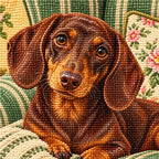 Close-up of sparkling drills on the Dachshund Striped Chair design