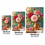 Dahlia Rose Copper Vase Diamond Painting Kit size guide