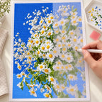 Diamond painting process for Sunny Daisy Cascade