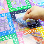 Reusable release paper peeling from diamond painting canvas
