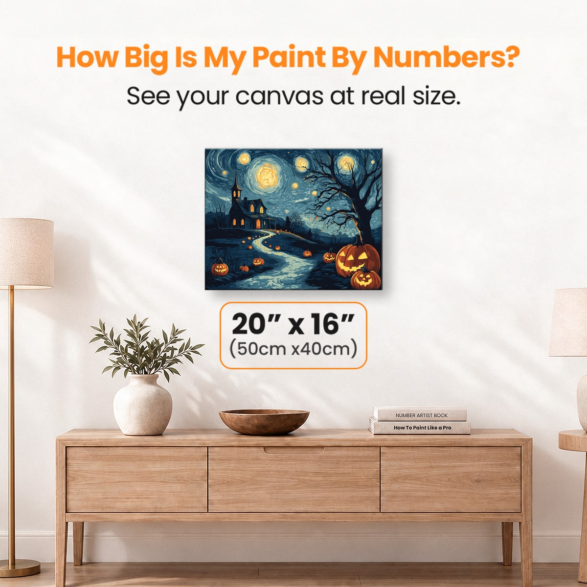 Starry Night Halloween Paint by Numbers Kit