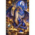Dragon Guardian Enchanted Library — original artwork on a clean white background