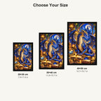 Dragon Guardian Enchanted Library — size comparison for 20 × 30, 30 × 40 and 40 × 50 cm