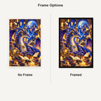 Dragon Library Floating Candles No Frame and Framed comparison