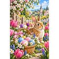 Easter Bunny Tulip Garden — original artwork on a clean white background