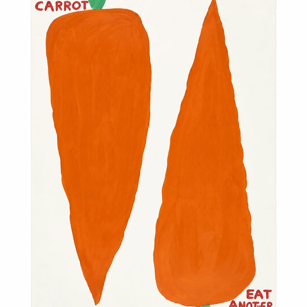 Original artwork for Eat Another Carrot Diamond Painting Kit, showing two orange carrots with the words “Eat Another Carrot”.
