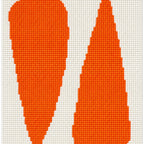 Finished diamond painting of two orange carrots with the words “Eat Another Carrot”.