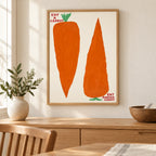 Home decor scene showing Eat Another Carrot Diamond Painting Kit artwork displayed on a wall.