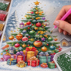 Elegant Christmas Tree Diamond Painting Kit process