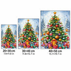 Elegant Christmas Tree Diamond Painting Kit sizes