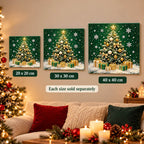 Emerald Christmas Tree and Gifts Pearl Diamond Painting Kit size