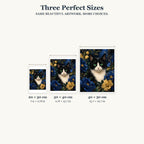 Emerald-eyed cat diamond painting in 20 × 30, 30 × 40, and 40 × 50 cm sizes