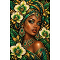 Emerald Orchid Queen original artwork on white background