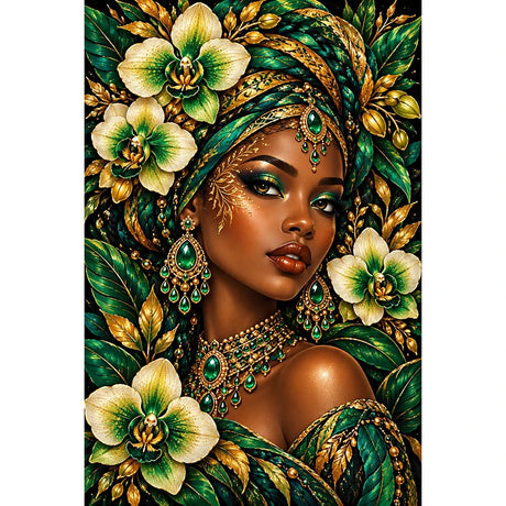 Emerald Orchid Queen original artwork on white background