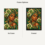 Emerald Orchid Queen No Frame and Framed style comparison