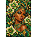 Emerald Orchid Queen original artwork on white background