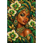 Emerald Orchid Queen original artwork on white background