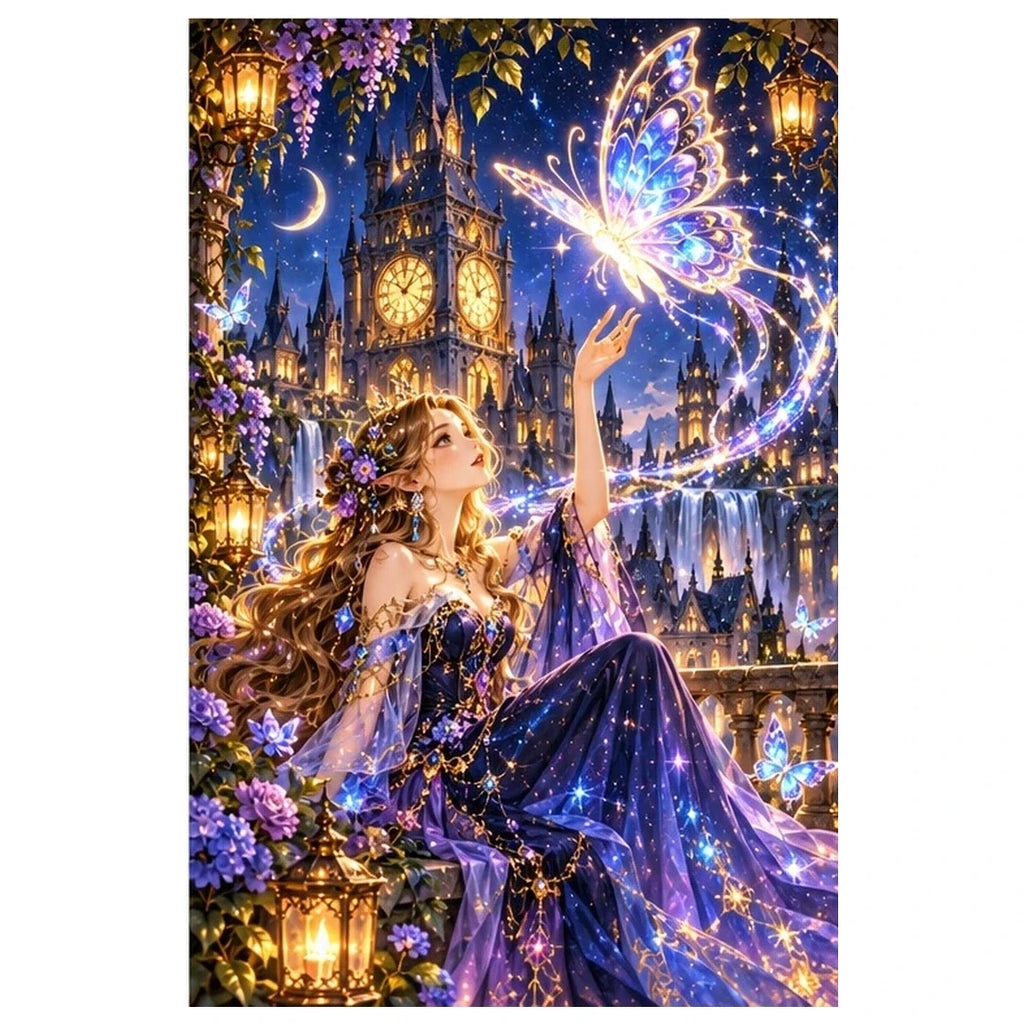 Enchanted Clocktower Butterfly Spirit original artwork on white