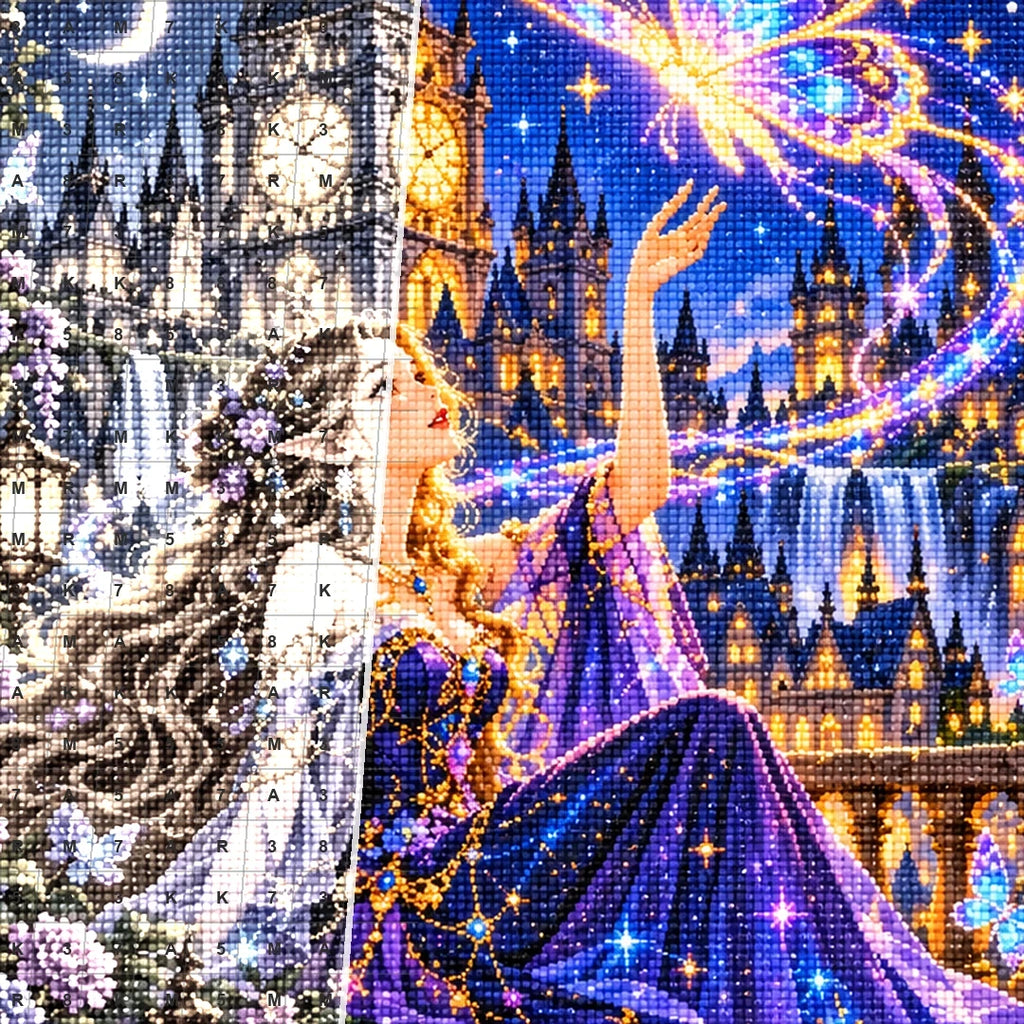 Enchanted Clocktower Butterfly Spirit canvas and resin drill detail