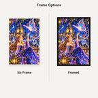 Enchanted Clocktower Butterfly Spirit No Frame and Framed comparison
