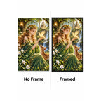 Enchanted Forest Fairy Deer Diamond Painting Kit No Frame and Framed comparison