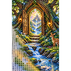 Enchanted Forest Gateway Diamond Painting Kit diamond and canvas detail