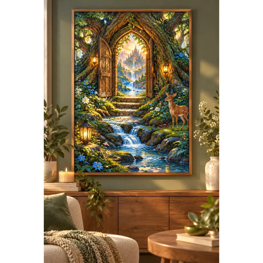 Enchanted Forest Gateway Diamond Painting Kit home decor scene