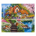 English Cottage Garden Diamond Painting Kit finished landscape diamond painting product