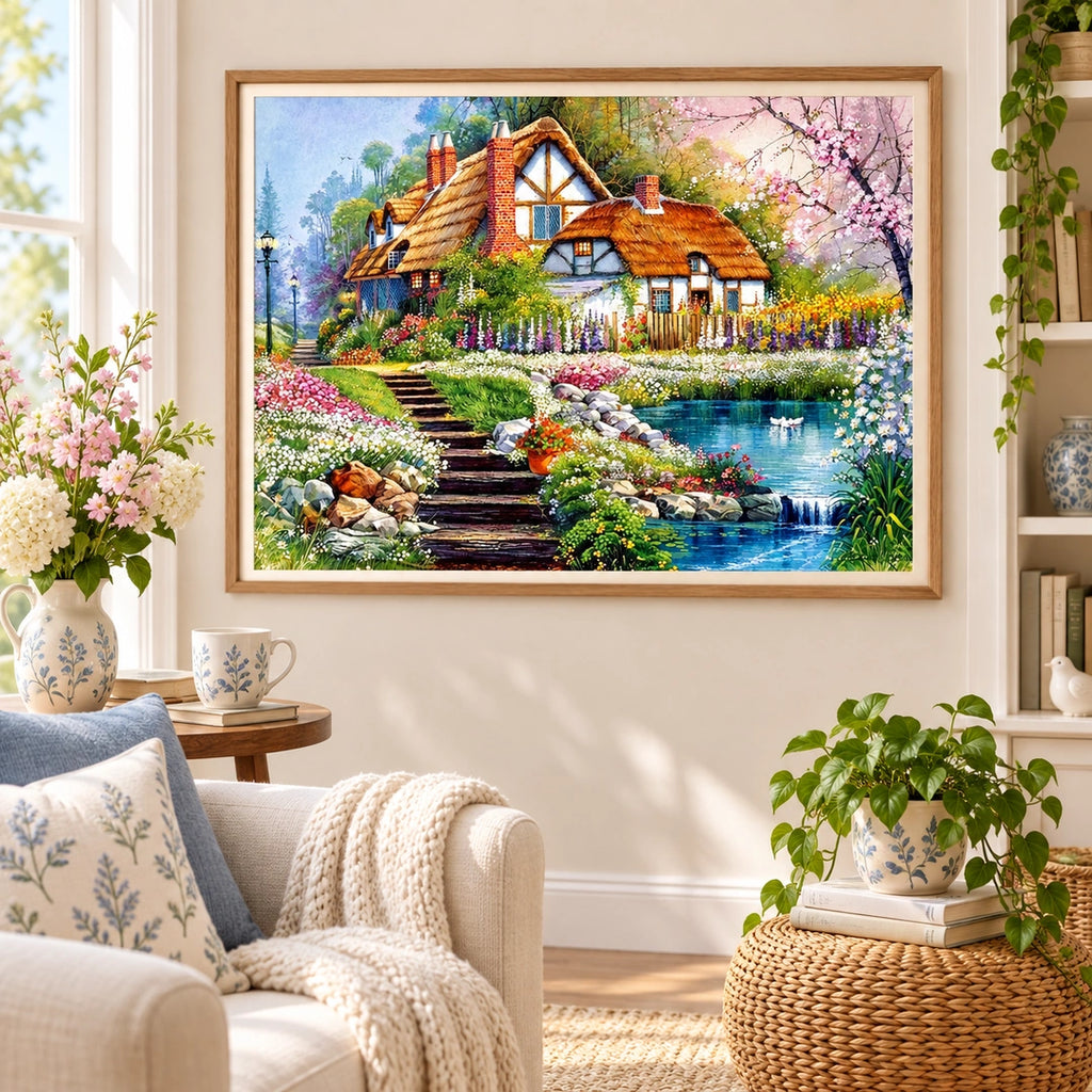 English Cottage Garden Diamond Painting Kit diamond painting home decor scene