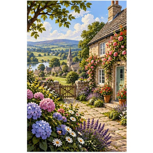 English Cottage Hydrangea Garden Diamond Painting Kit