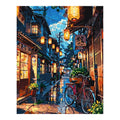 Original artwork for Evening Lantern Lane Diamond Painting Kit