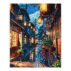 Original artwork for Evening Lantern Lane Diamond Painting Kit