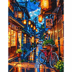 Finished diamond painting for Evening Lantern Lane Diamond Painting Kit
