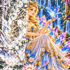 Fairy Queen Water Lily Throne canvas and resin drill detail