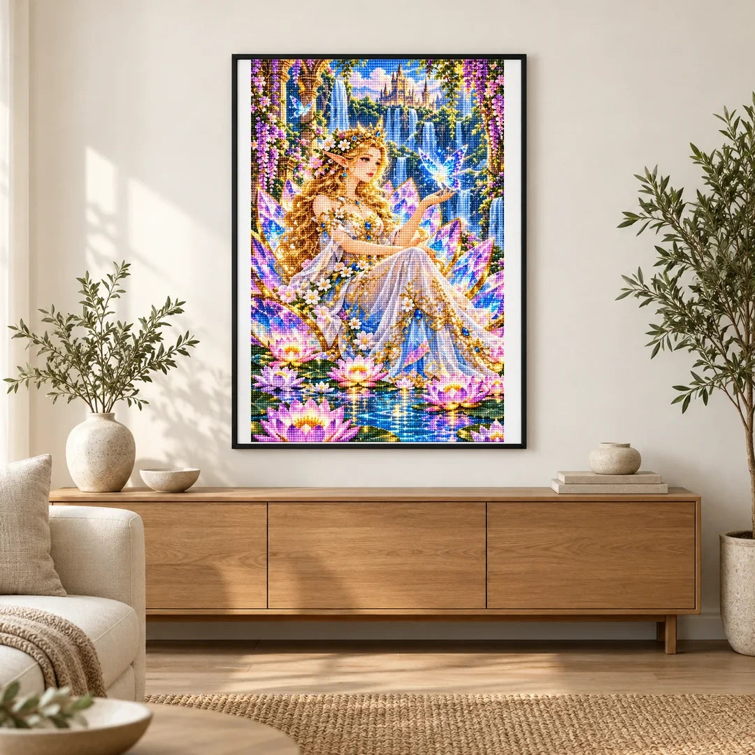 Fairy Queen Water Lily Throne finished artwork in home décor