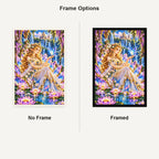 Fairy Queen Water Lily Throne No Frame and Framed comparison