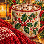 Close-up of drill details in the Books and Cocoa diamond painting.