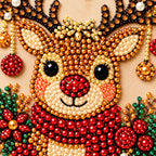 Festive Reindeer Ornament pearl painting kit – detail image