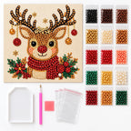 Festive Reindeer Ornament pearl painting kit – kit image