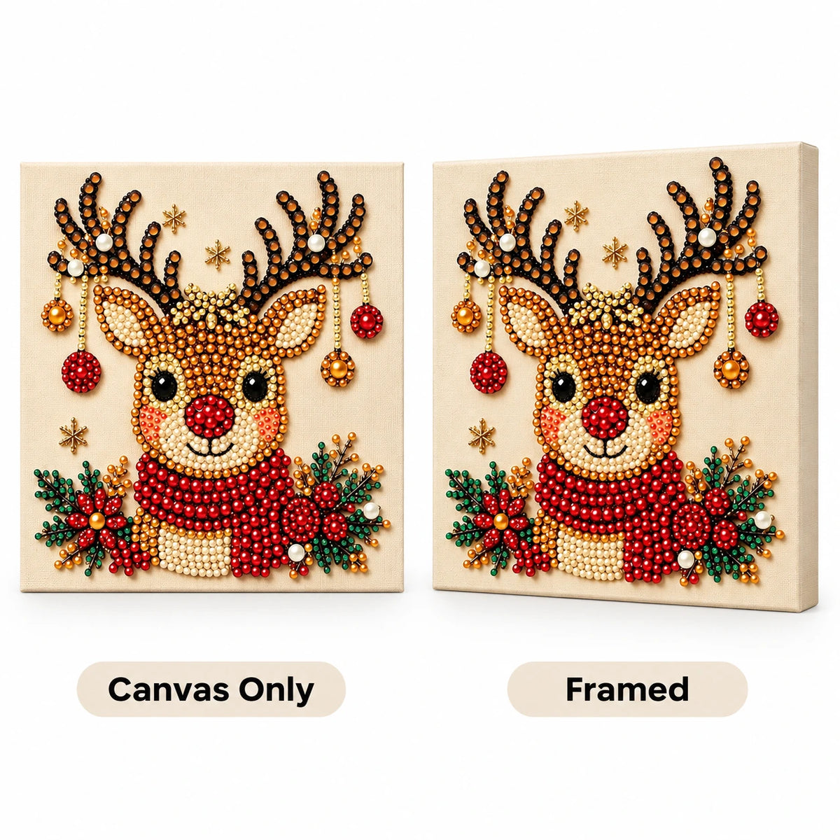 Festive Reindeer Ornament pearl painting kit – style image