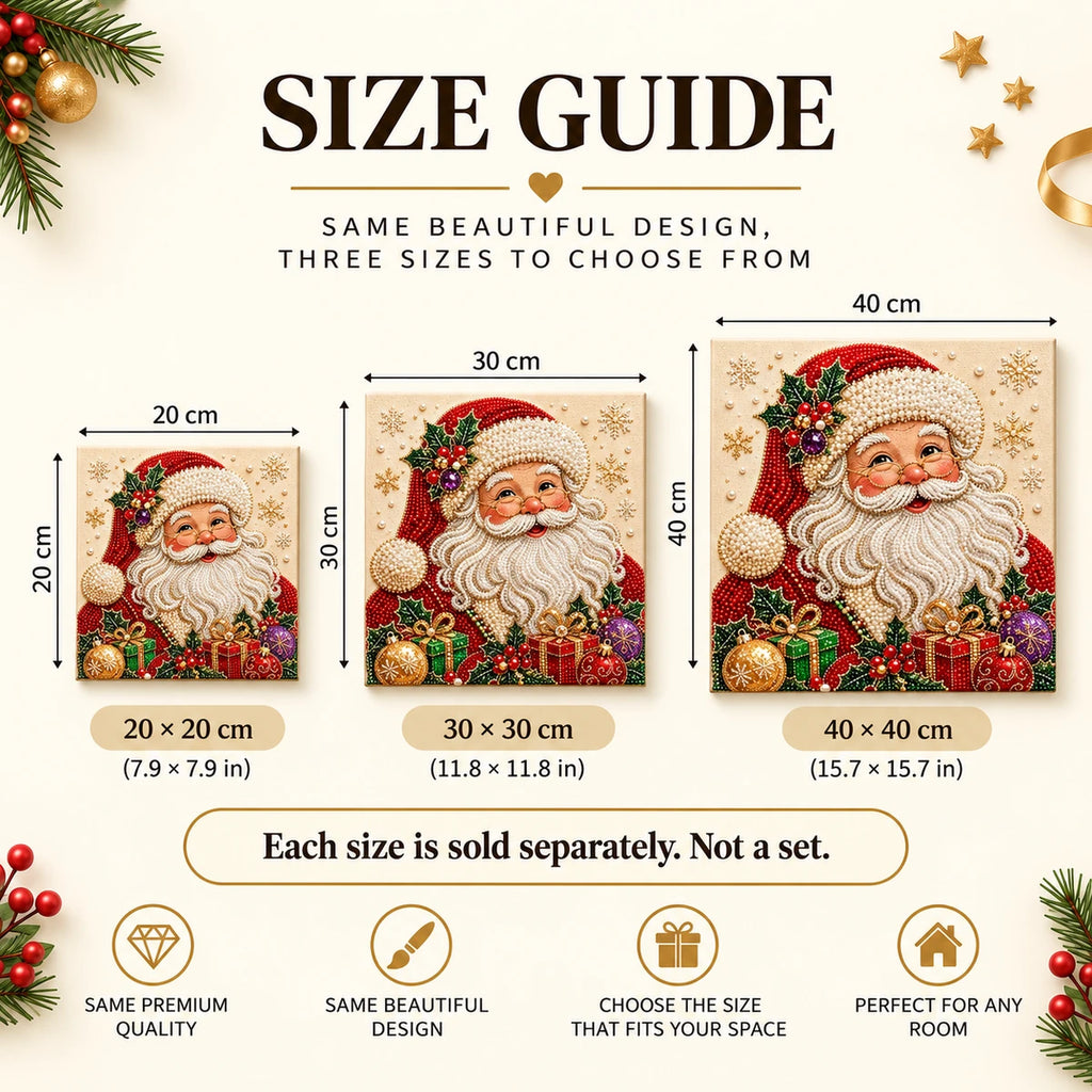 Festive Santa Gifts Pearl Diamond Painting Kit size image