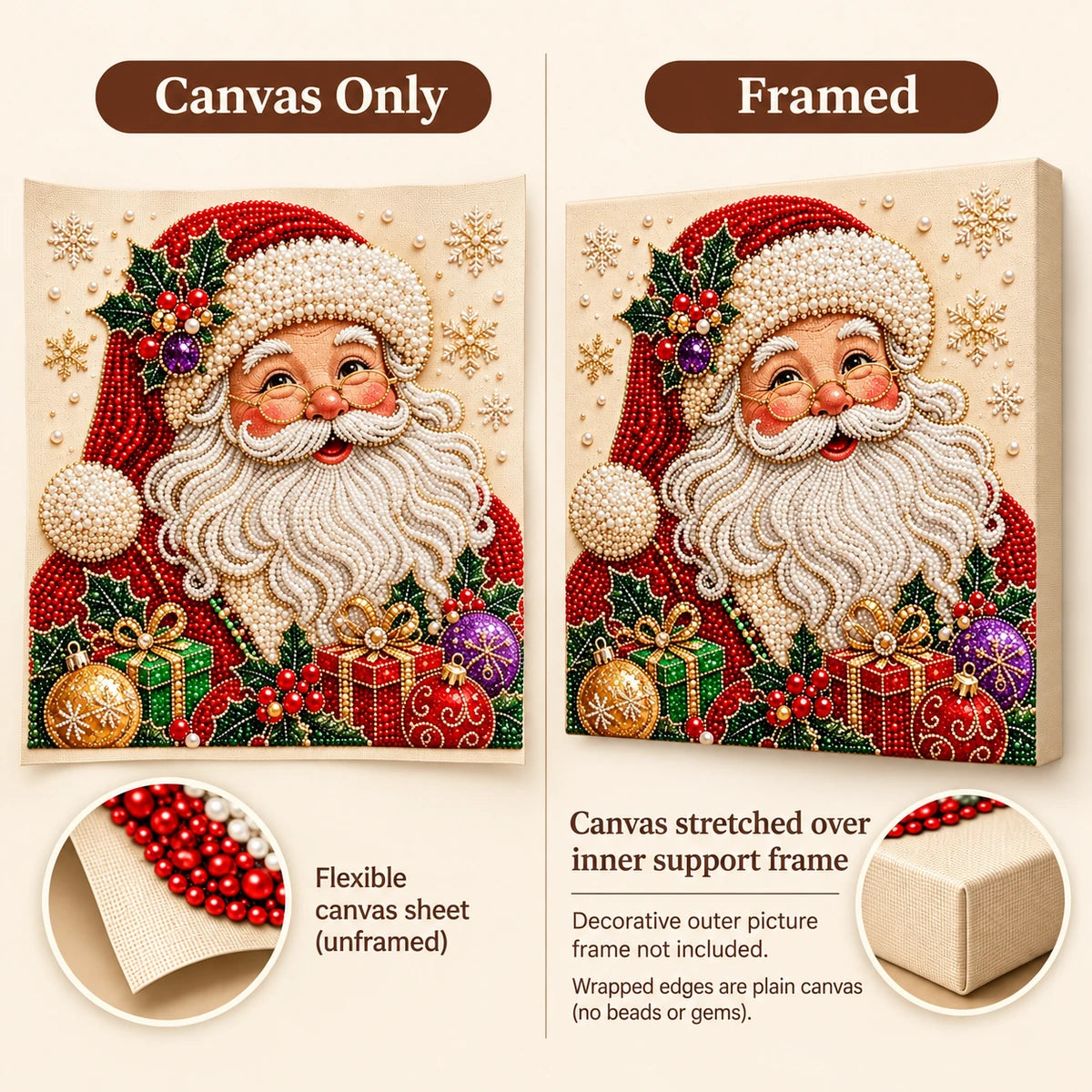 Festive Santa Gifts Pearl Diamond Painting Kit style image
