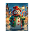 Festive Snowman Lights Diamond Painting Kit original artwork on white background