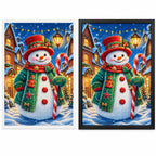 Festive Snowman Lights Diamond Painting Kit frame comparison