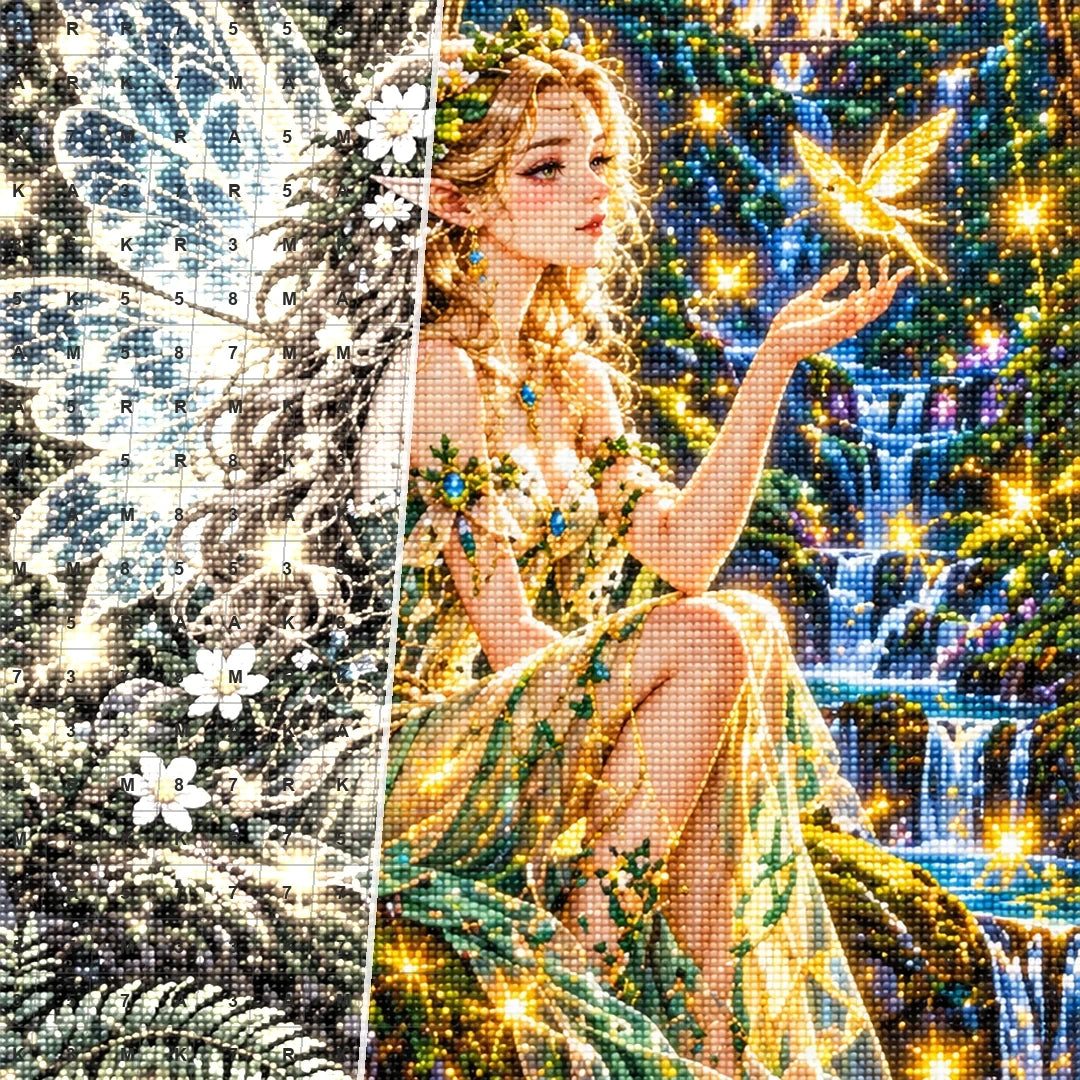 Firefly Fairy Fern Forest canvas and resin drill detail