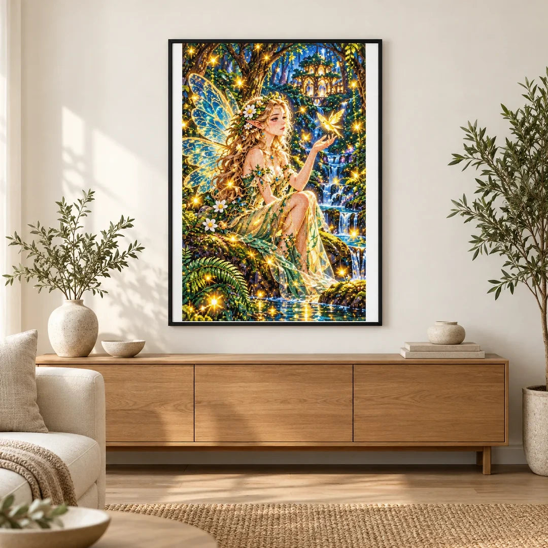 Firefly Fairy Fern Forest finished artwork in home décor