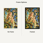 Firefly Fairy Fern Forest No Frame and Framed comparison
