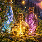 Close-up diamond detail of the firefly potion garden diamond painting