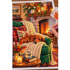 Fireplace Reading Chair Autumn — diamond painting process with applicator pen