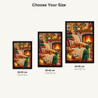 Fireplace Reading Chair Autumn — size comparison for 20 × 30, 30 × 40 and 40 × 50 cm